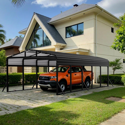JAIOO 12x25FT Metal Carport with Galvanized Steel Frame