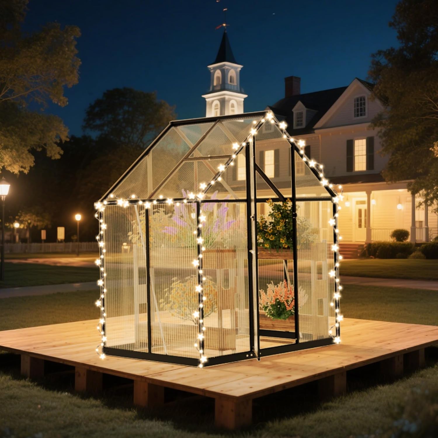 JAIOO 6x4FT Polycarbonate Greenhouse with Aluminum Frame