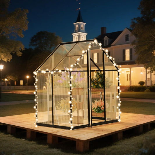 JAIOO 6x4FT Polycarbonate Greenhouse with Aluminum Frame