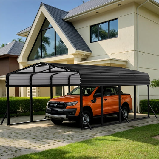 JAIOO 12x20FT Metal Carport with Galvanized Steel Frame