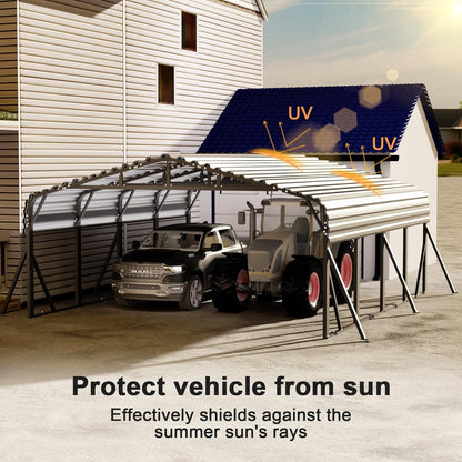 JAIOO 20x20FT Metal Carport with Galvanized Steel Frame