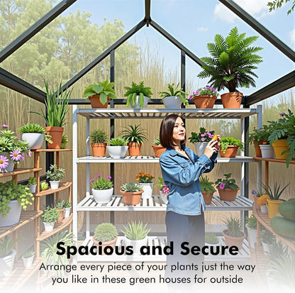 JAIOO 6x8FT Polycarbonate Greenhouse with Aluminum Frame