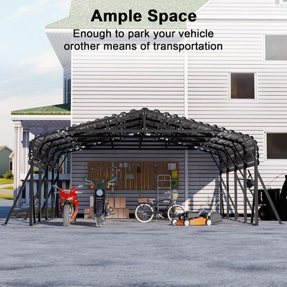 JAIOO 20x20FT Metal Carport with Galvanized Steel Frame