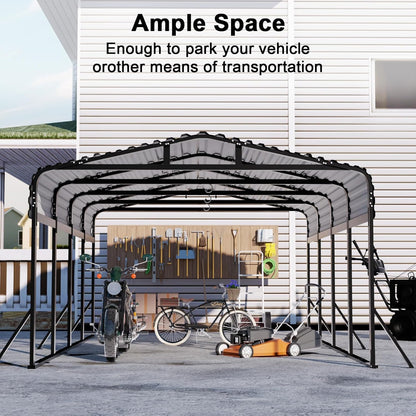 JAIOO 12x20FT Metal Carport with Galvanized Steel Frame