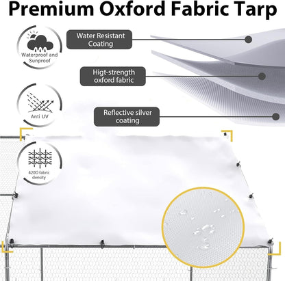 JAIOO 9.8x6.5x6.4FT Walk-in Chicken Coop with Metal Frame