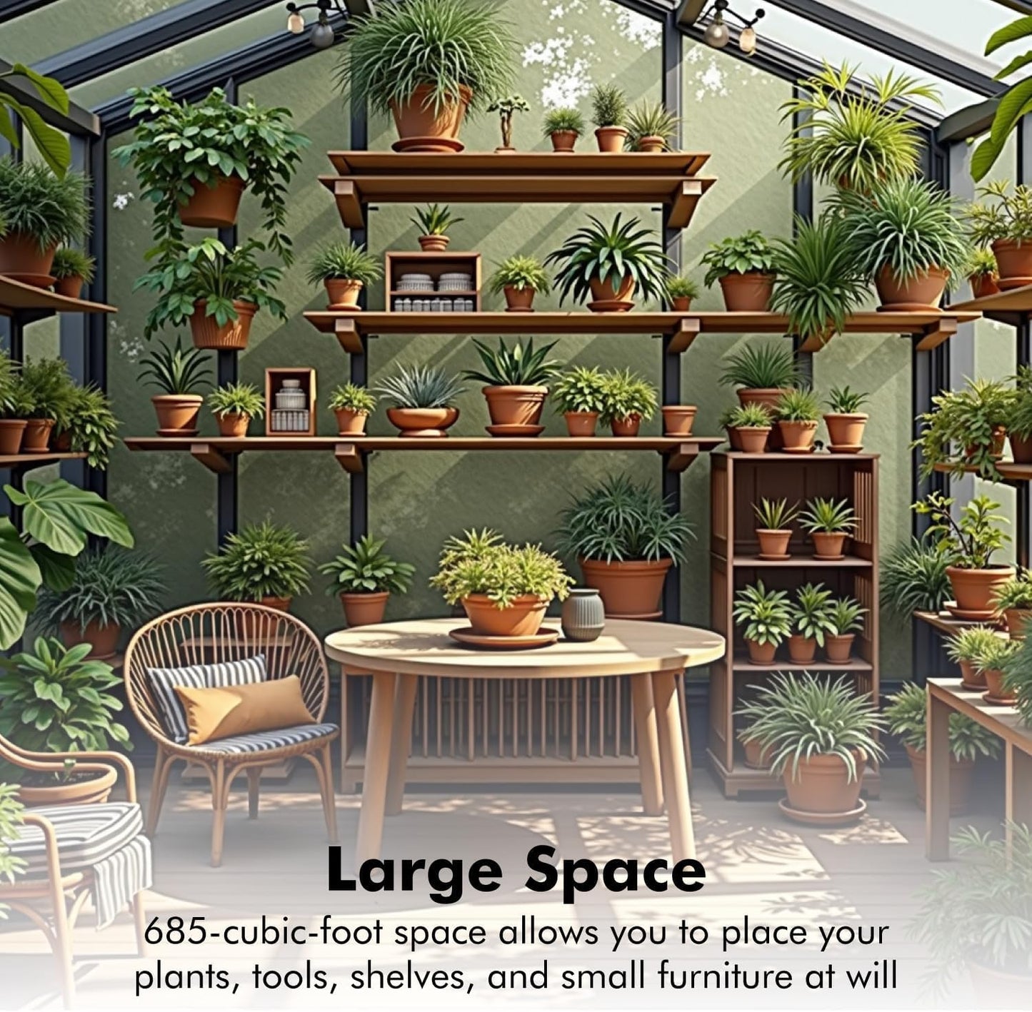 JAIOO 8x14FT Polycarbonate Greenhouse with Aluminum Frame