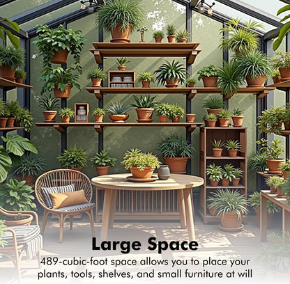 JAIOO 8x10FT Polycarbonate Greenhouse with Aluminum Frame